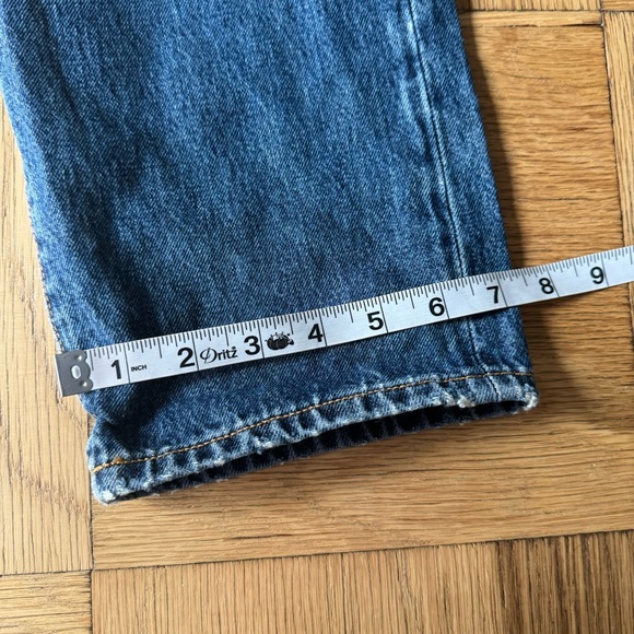 Todd Snyder 34x30 Mens Slim Fit Denim Jeans Blue Distressed Button Fly Selvedge - Picture 12 of 13